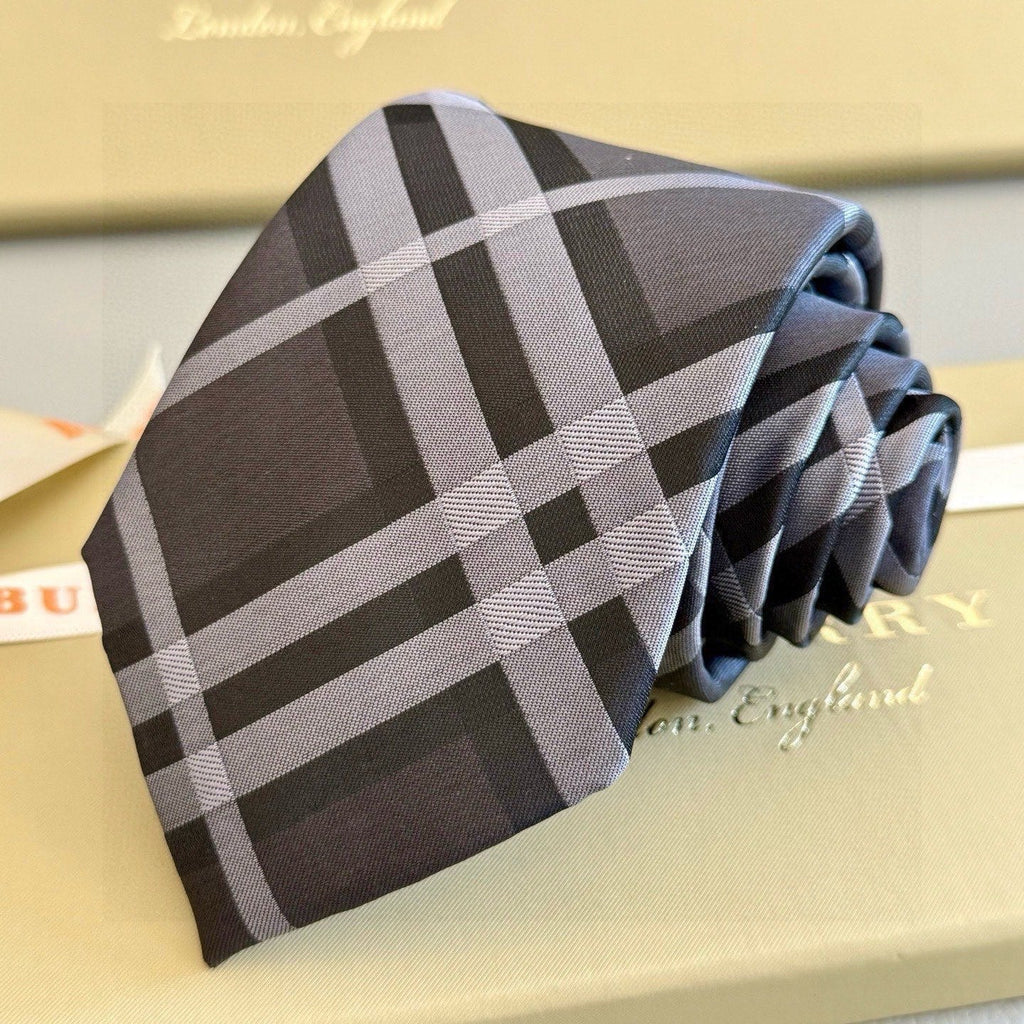 Burberry Style Men's Classic Check Silk Tie