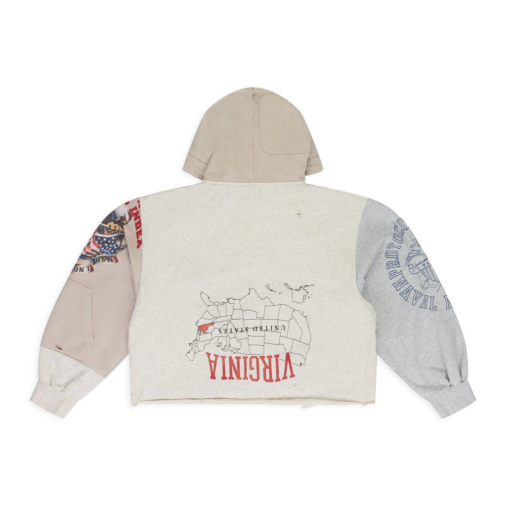 Ivory Upside Down Zip Hoodie