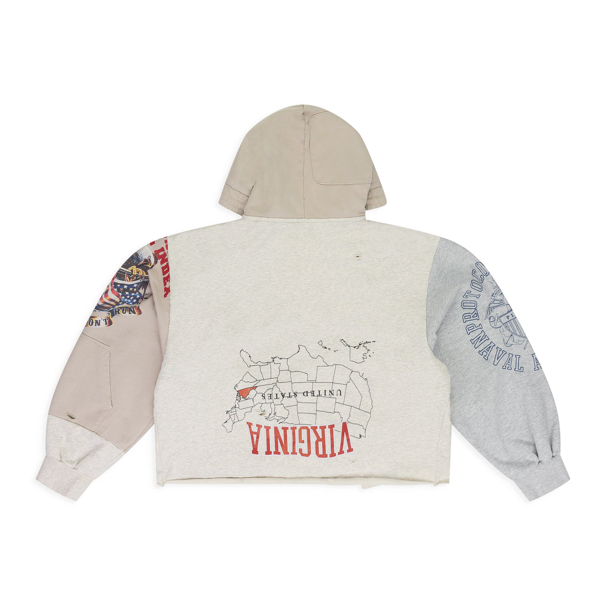 Ivory Upside Down Zip Hoodie