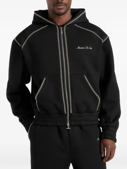 Manière De Voir Ollie unisex whipstitch raglan effect zip hoodie