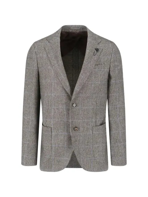 Lardini check-pattern wool blazer