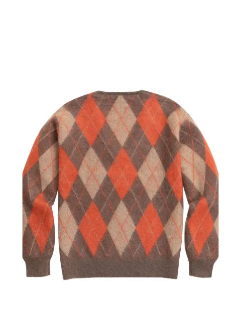 Brooks Brothers x Needles argyle-pattern V-neck sweater
