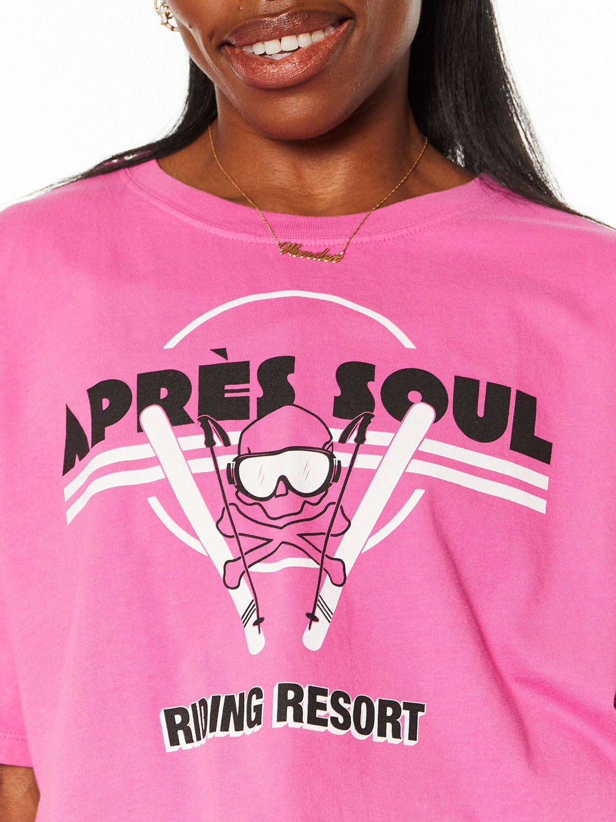 EMILY BOYFRIEND TEE HOT PINK