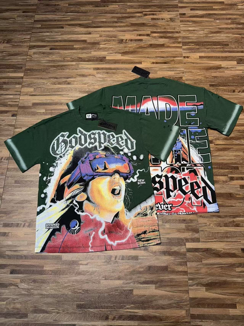 Godspeed New Born Rhinestone Graphic T-Shirt
