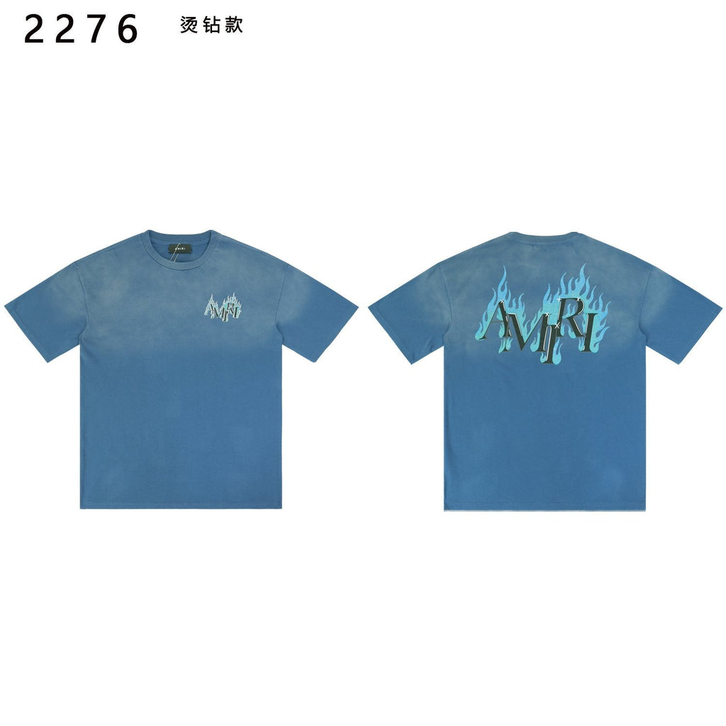 AMIRI Flame Rhinestone Graphic T-Shirt