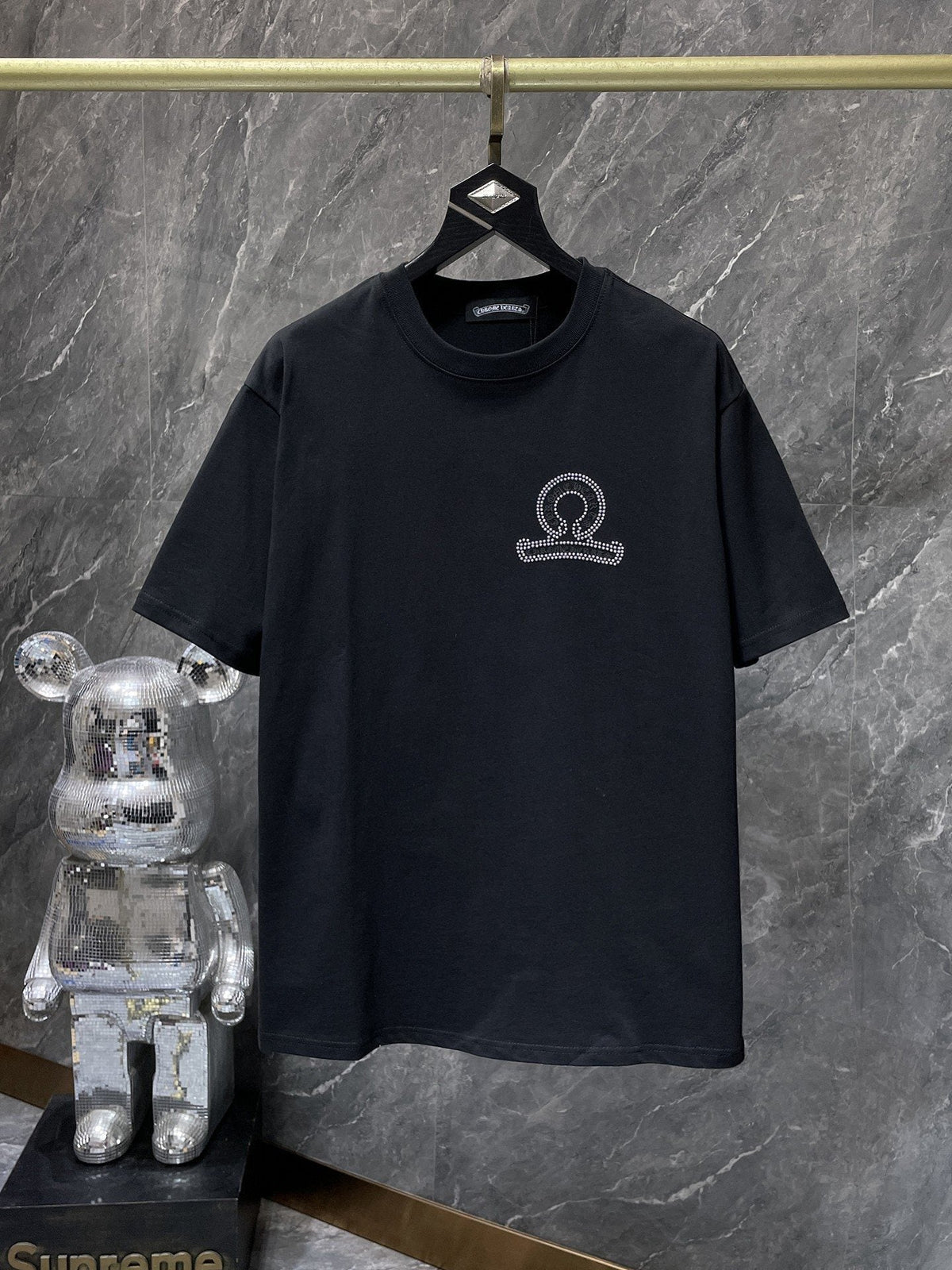 Chrome Hearts Rhinestone Cross Horseshoe Graphic T-Shirt
