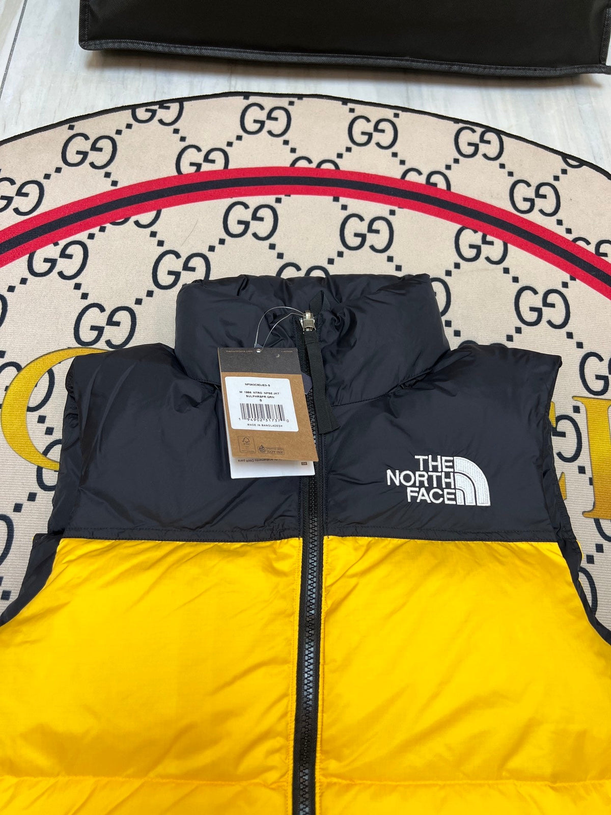 The North Face Yellow/Black 1996 Retro Nuptse Down Vest