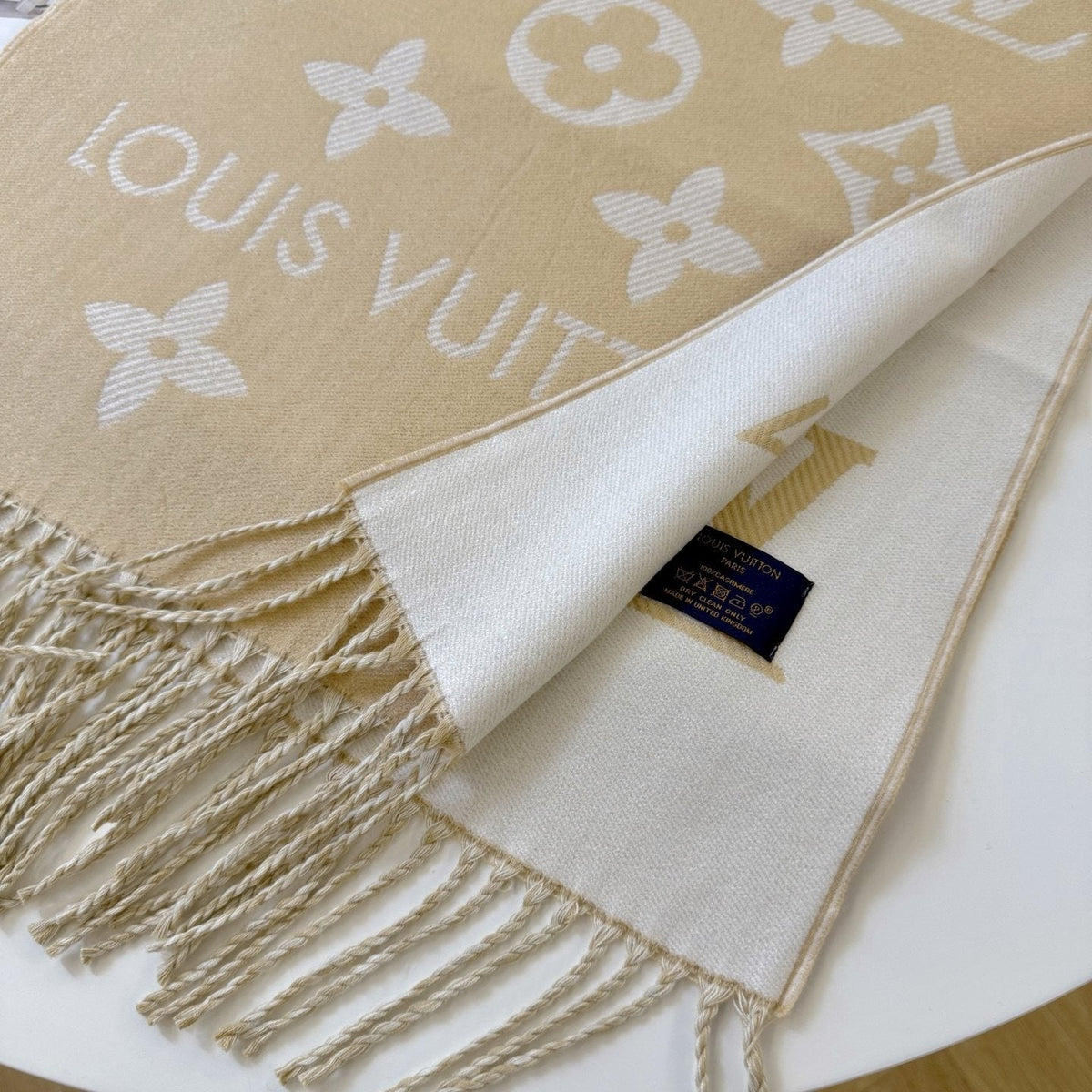 Louis Vuitton Reversible Fringed Scarf