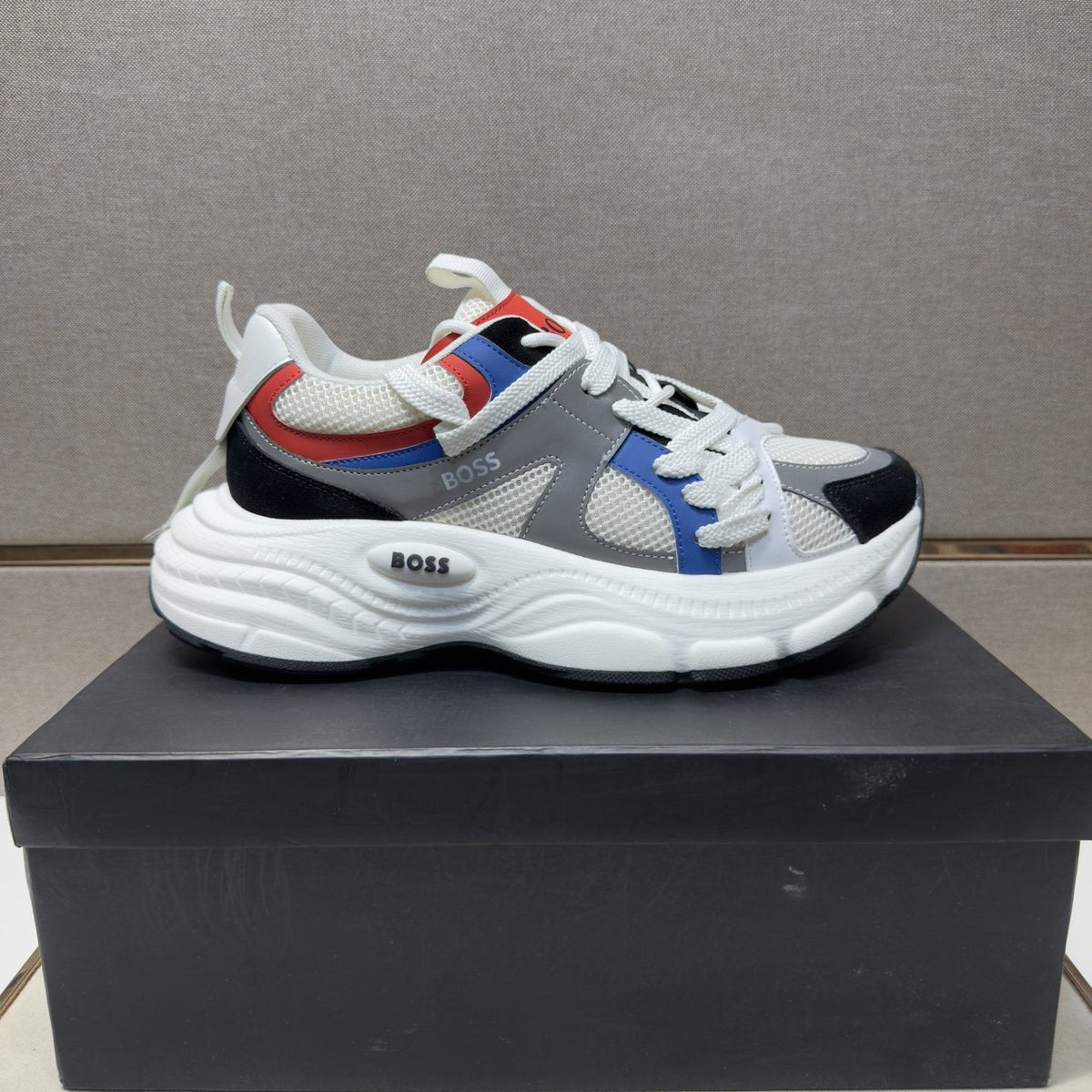 BOSS Men's Mesh Panel Low-Top Sneakers