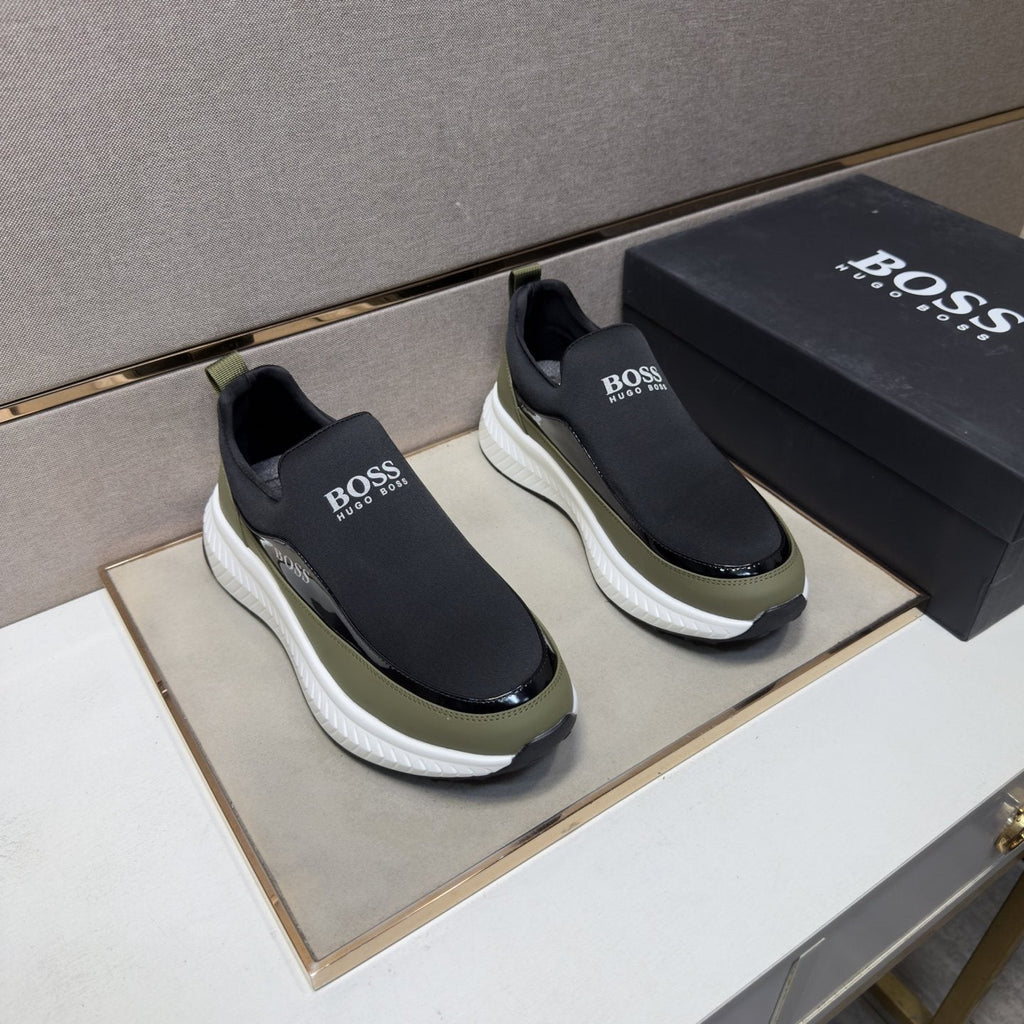 BOSS Men's Contrast-Trim Slip-On Sneakers