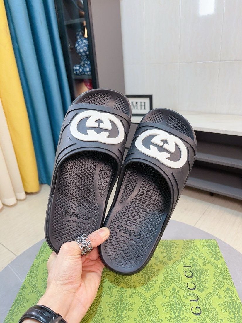 Gucci Emblem Slide Sandals
