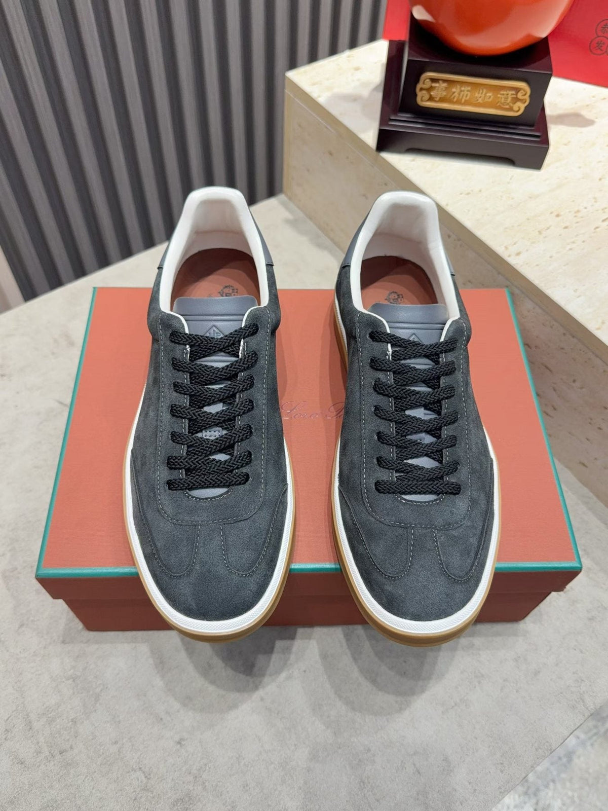 Loro Piana Tennis Walk Suede Low-Top Sneakers