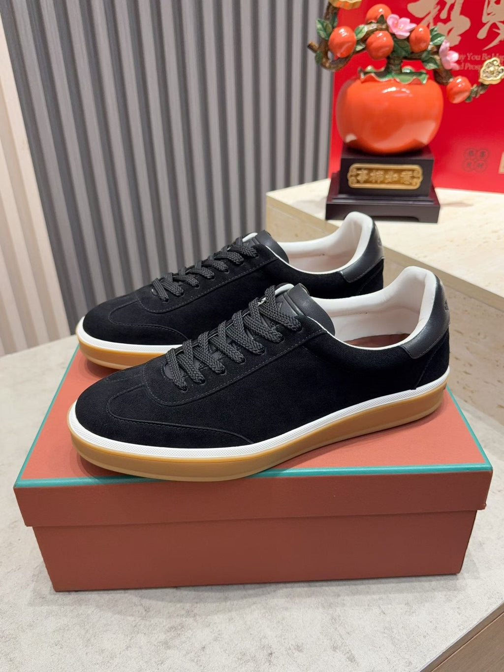 Loro Piana Tennis Walk Suede Low-Top Sneakers